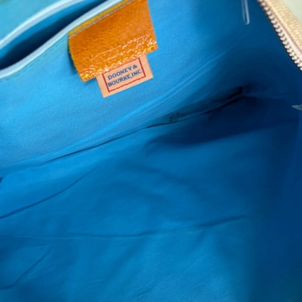 Vintage‎ Dooney & Bourke Made in Italy Canvas Patent Leather Tote Bag